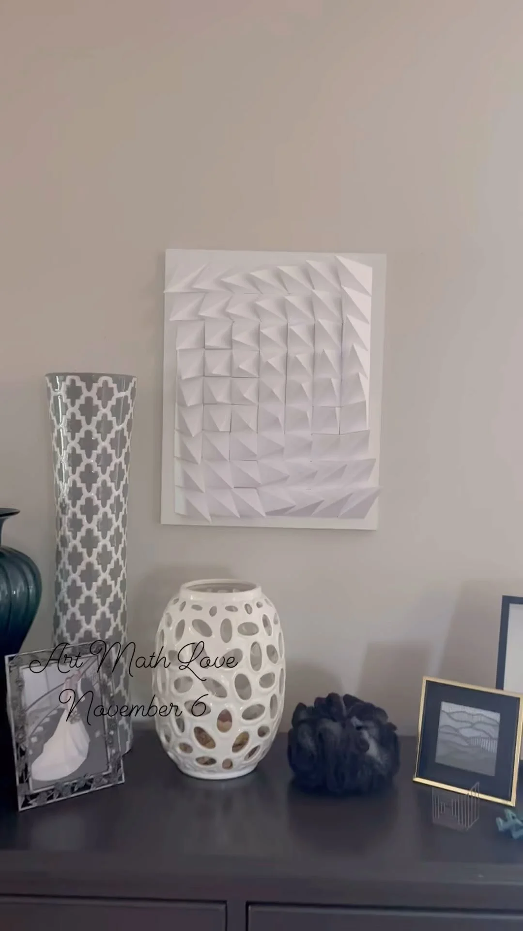98 Days to ArtMathLove
Shifted pyramid apexes →
A swirling paper matrix →
Shadows that come alive.
π Art β Math β€οΈ Love
Opening Nov 6
#ArtMathLove #98DaysToGo #PaperSculpture #GeometricArt #ShadowAndLight #MinimalArt #MathInArt