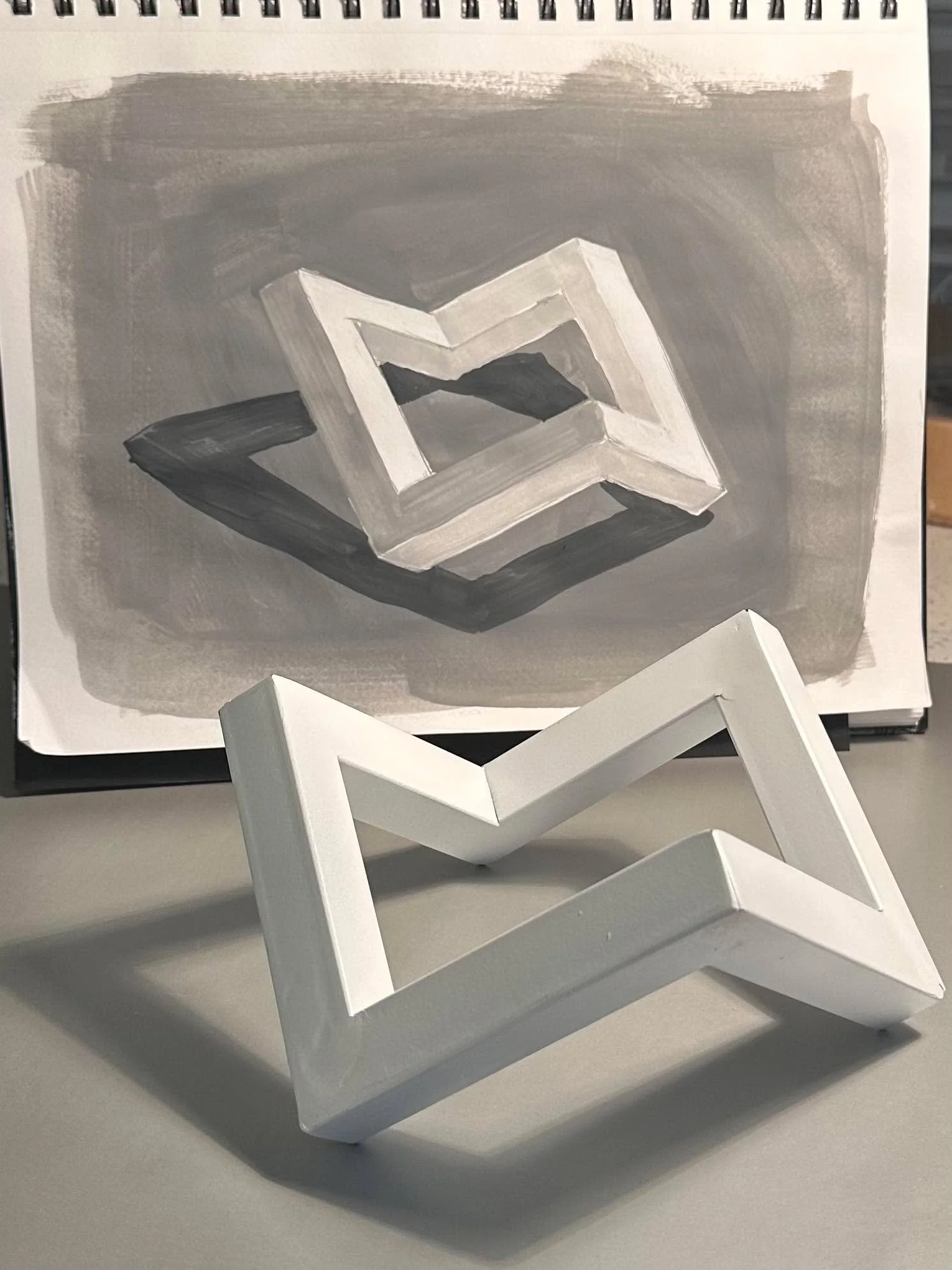 53 Days to ArtMathLove π¨π€π€
Another sketchbook exercise—this time painting with gouache using only black and white. I don’t know if this shape has an official name, but I find its zig-zag geometry fascinating. Maybe my math friends can