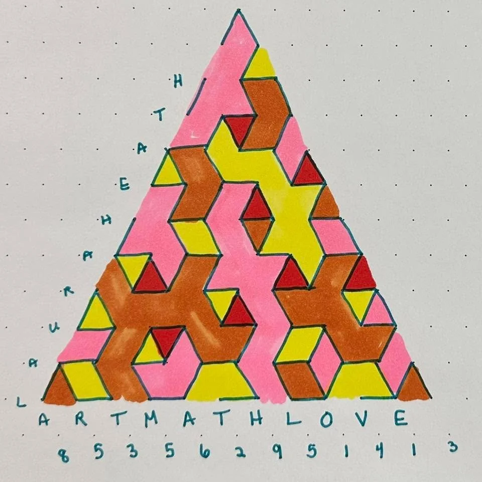 52 Days to ArtMathLove β¨
“Random” patterns… or not-so-random algorithms? I used isometric dot paper to create Hitomezashi-style stitch patterns. I love how structured rules can still lead to designs that feel organic and surprising