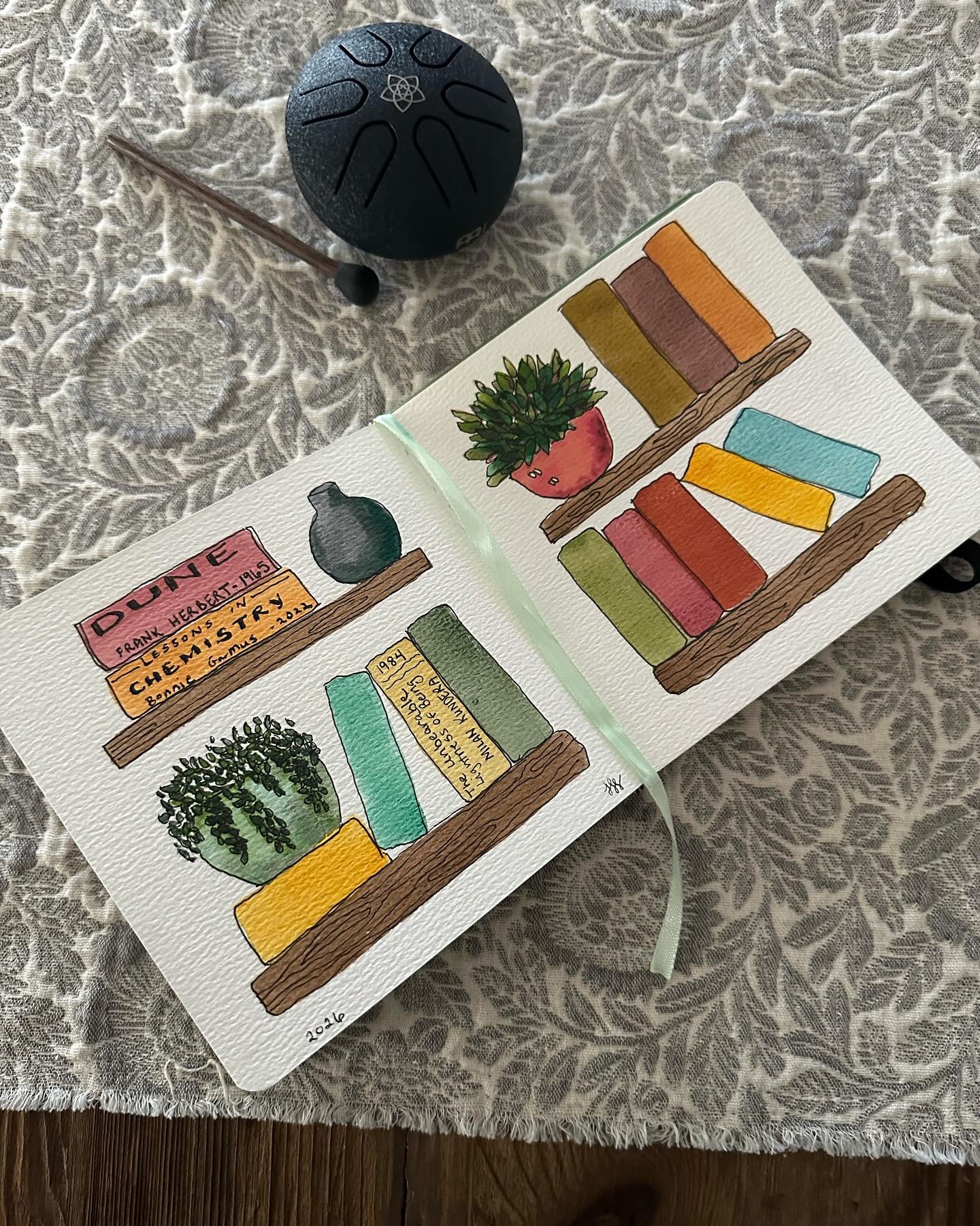 ArtMathLove 💙
A peek into my watercolor sketchbook&mdash;gifted by Kristin Miller and inspired by Andrea Nelson.

Easy-peasy rectangles (you can do this!) while I track this year&rsquo;s reading log 📚✨

#ArtMathLove #WatercolorSketchbook #CreativeP