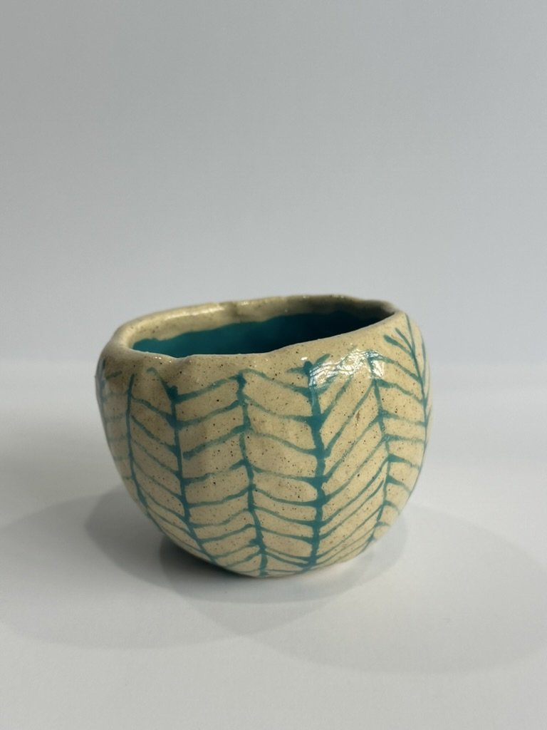 Turquoise Chevron Bowl