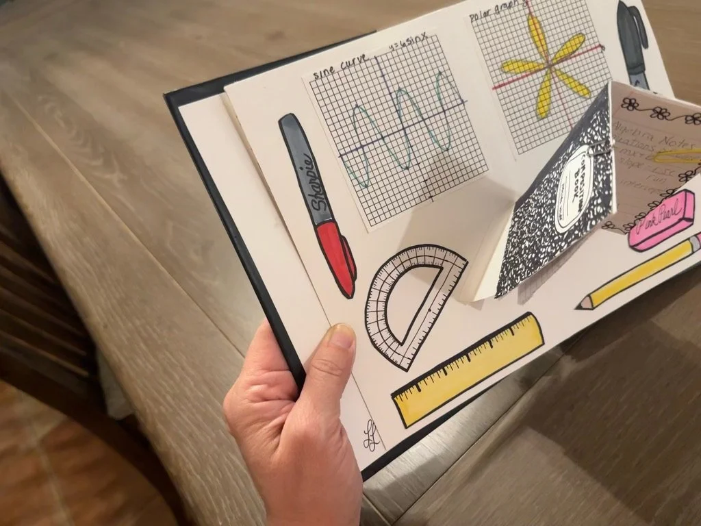 Artist Book - Pop Up Book - studying math