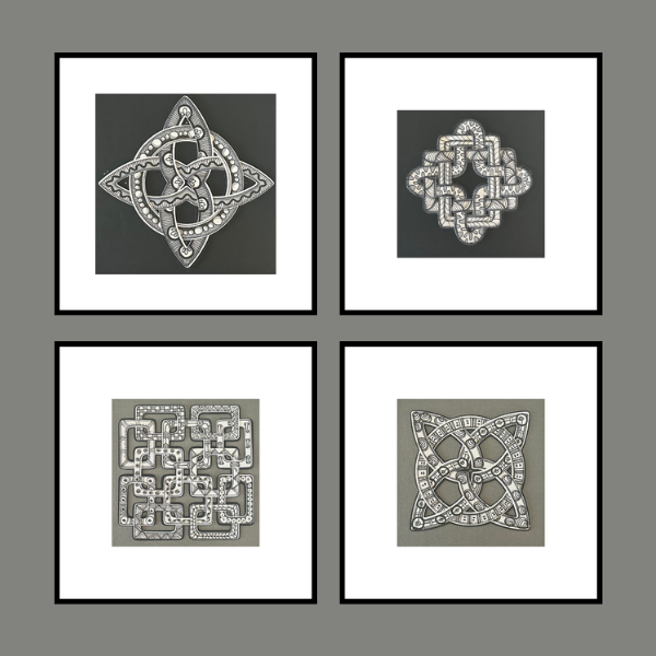 Intricate Woven Ink Art - Small Framed - 5 Designs to Choose From