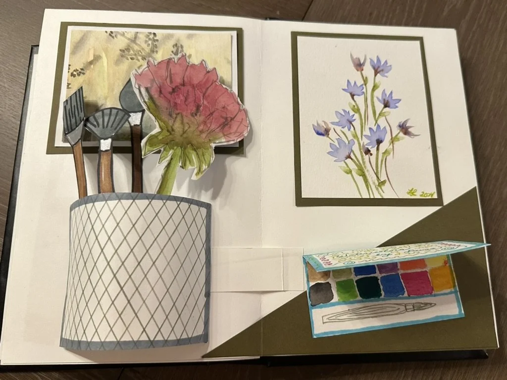 Artist Book - Pop Up Book Water Color Flowers