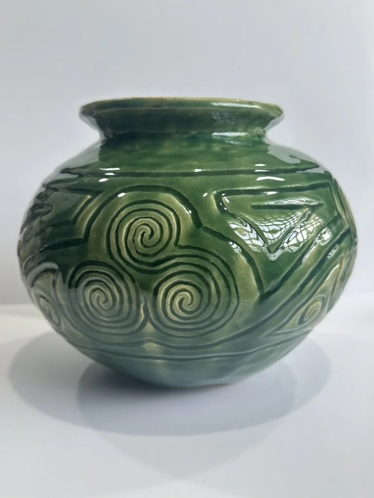 Celtic Inspired Large Green Pot (NFS)