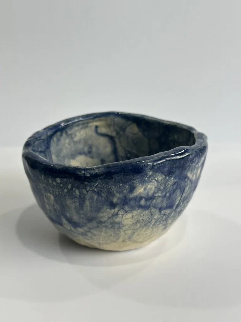 Blue Bubble Glazed Bowl