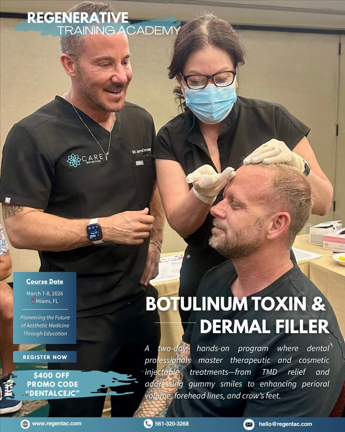 Aesthetics isn’t just about injectables—it’s about precision, balance, and confidence. This March 7-8, 2026, we’re heading to Miami, FL for a training that brings all together: Comprehensive Botulinum Toxin &
Dermal Filler