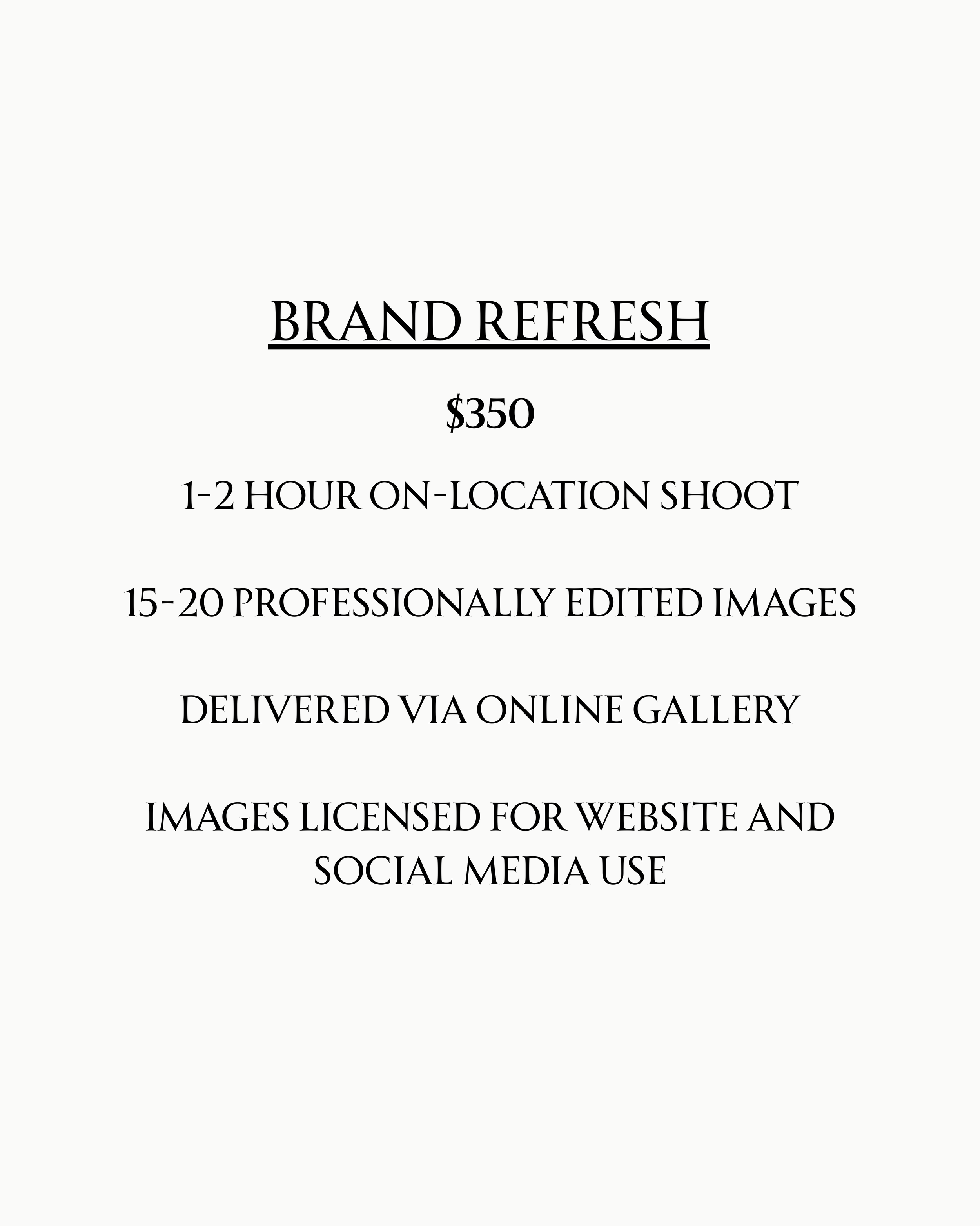 Example of a brand photography package for a creative entrepreneur in Kansas City.