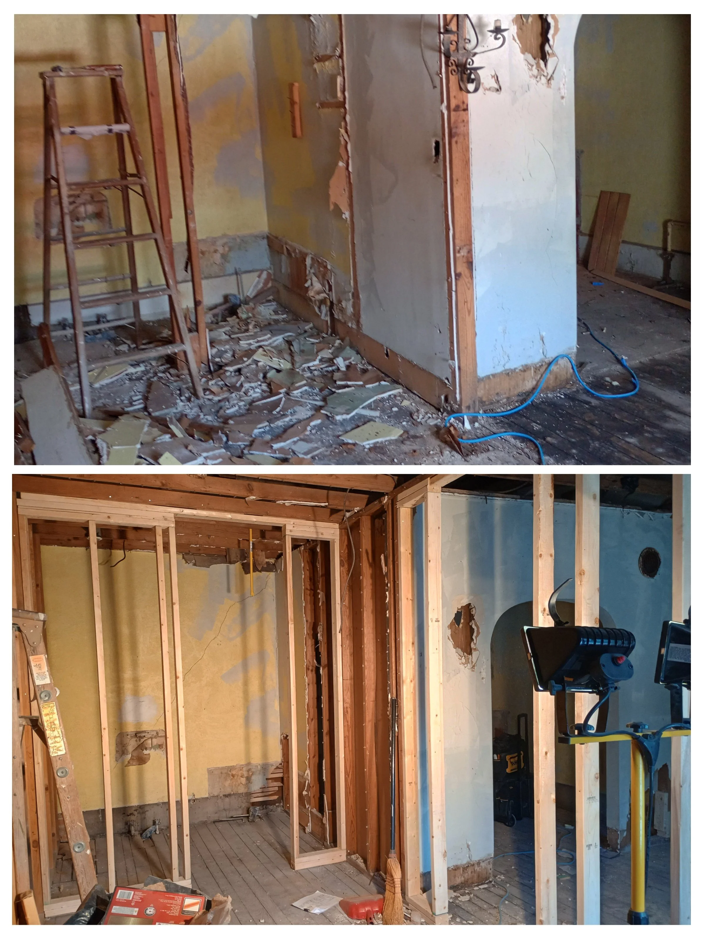 Wall taken down and rebuilt