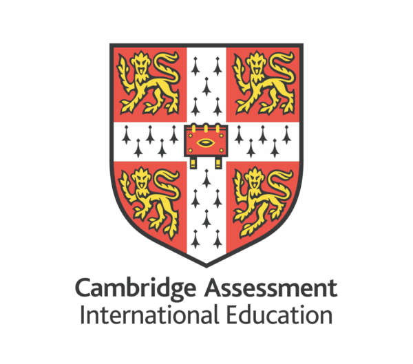 Cambridge Assessment International Education logo with shield featuring three lions and a book.