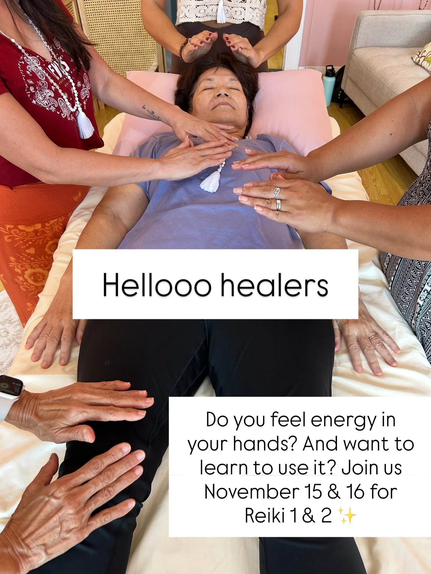 Do you feel energy in your hands? ✨🙌

And want to learn to use it to heal yourself and others?

Join us November 15 &amp; 16 for Reiki 1 &amp; 2

⭐️ Just 3 out of 6 spots left

Link in my bio 💕
#reikienergy❤️ #rainbowreikienergy