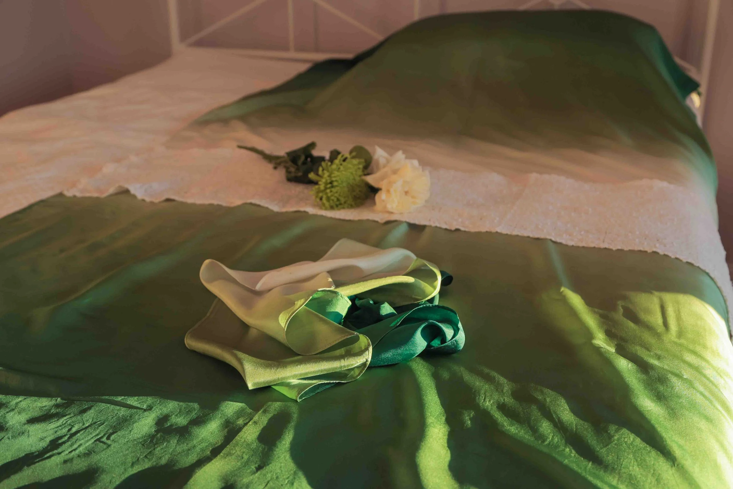 Exquisite Emerald Silk Cover (Made to Order)