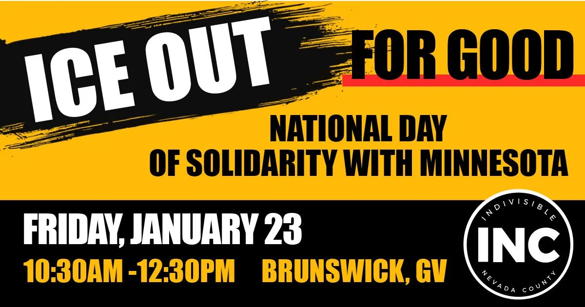 1/21/26 Newsletter - FRIDAY: NATIONAL PROTEST! Keep ICE Out for Good