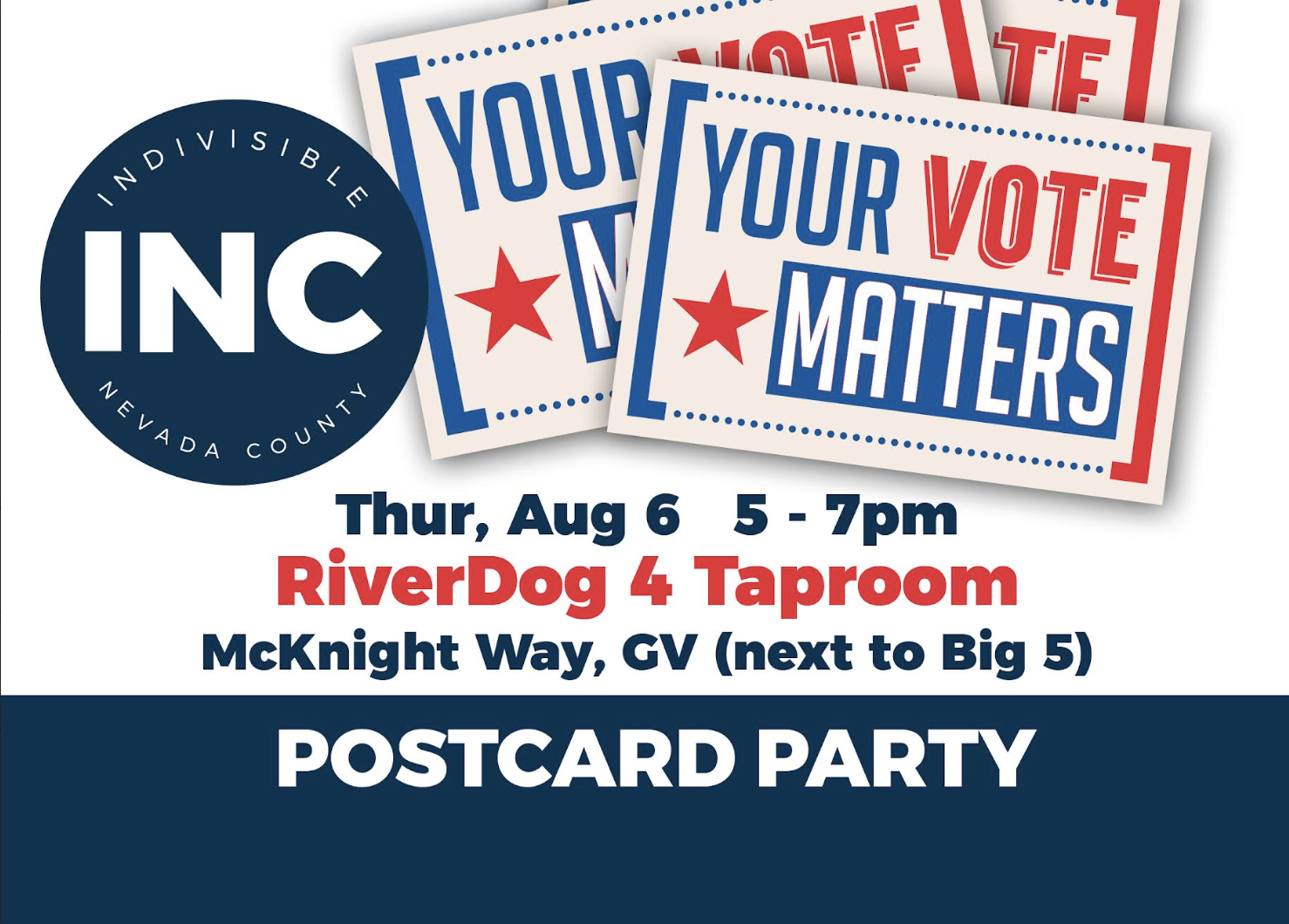 Getting Out the Vote: Postcard Party at River Dog, Grass Valley