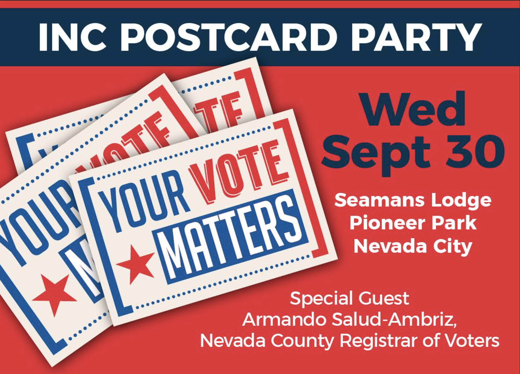 Getting Out the Vote: Postcard Party Seaman’s Lodge - Pioneer Park 