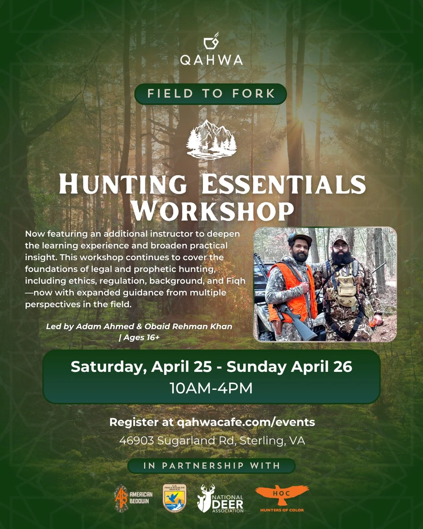 We&rsquo;re honored to welcome Obaid Rehman Khan to the Field to Fork: Hunting Essentials program.

With over 19 years of hunting experience, Obaid brings a depth of field knowledge that can only be built through years of time outdoors tracking, harv