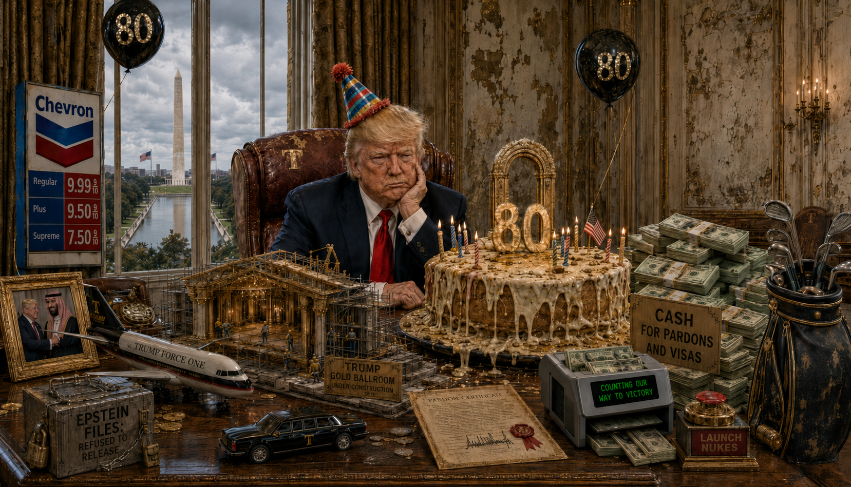 Newsom Criticizes Trump Administration Policies in Birthday-Themed Statement