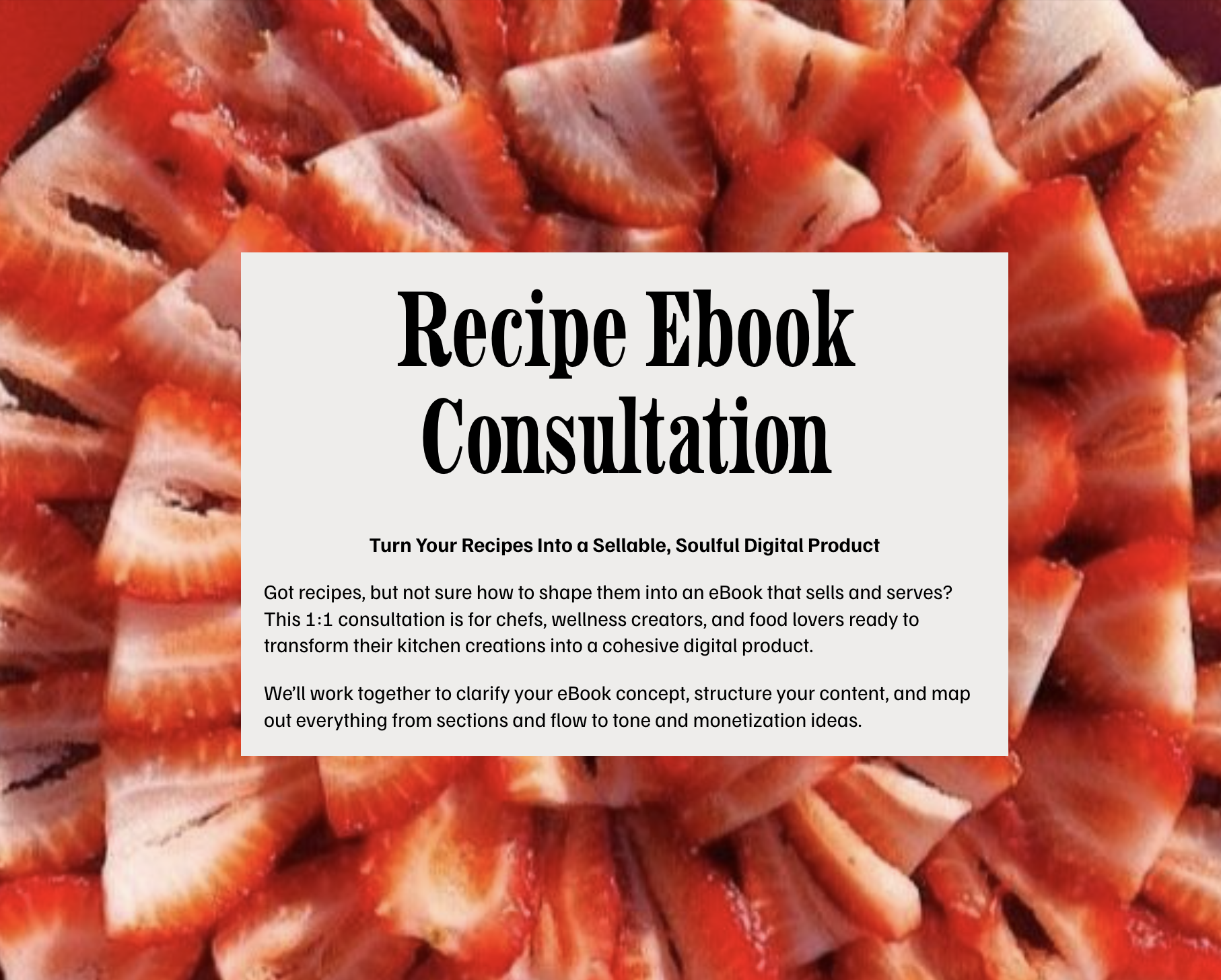 Recipe eBook Consultation