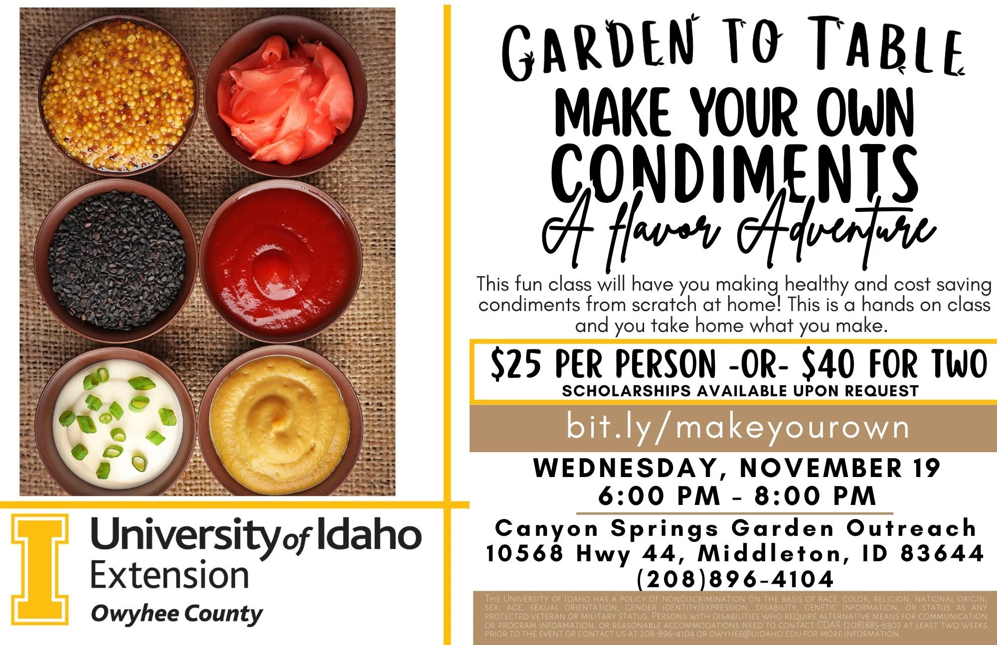 Garden to Table - Make Your Own Condiments ~ A Flavor Adventure