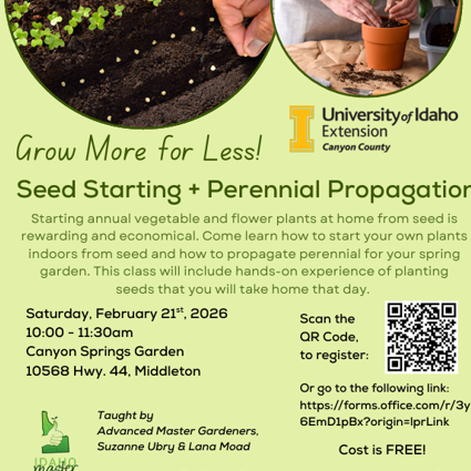 Grow More for Less! Seed Starting & Perennial Propagation