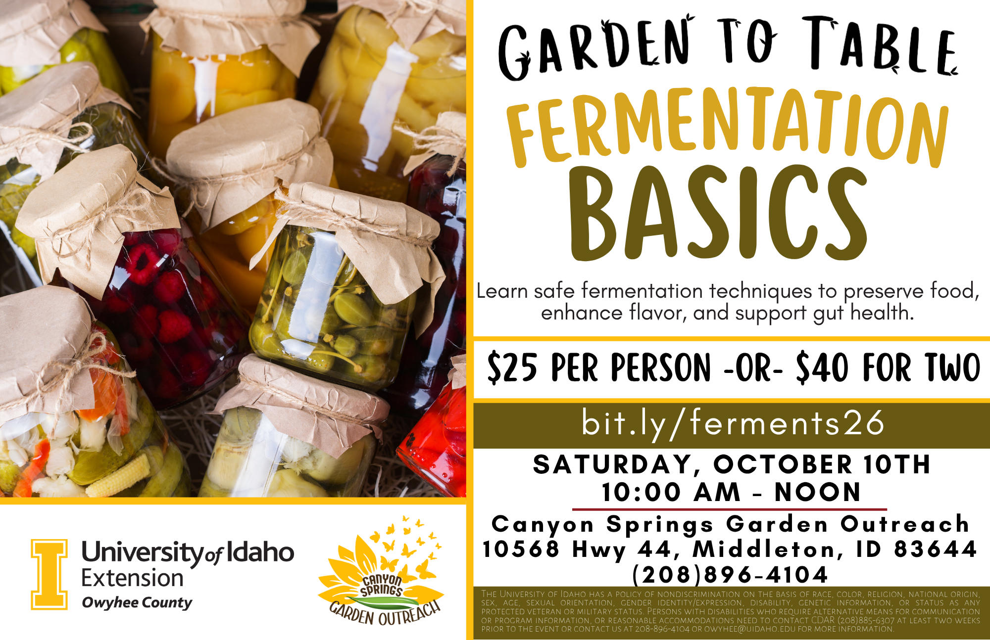 Garden to Table - Fermentation Basics