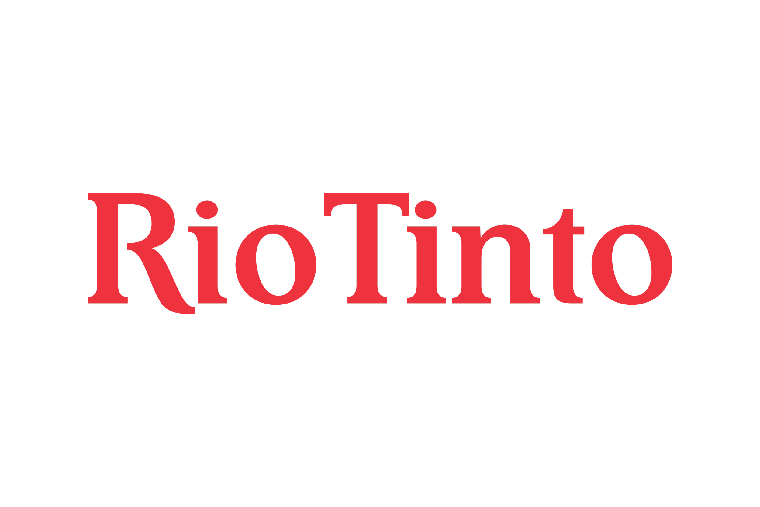 The logo of Rio Tinto, a black background with the words 'Rio Tinto' in large red letters.
