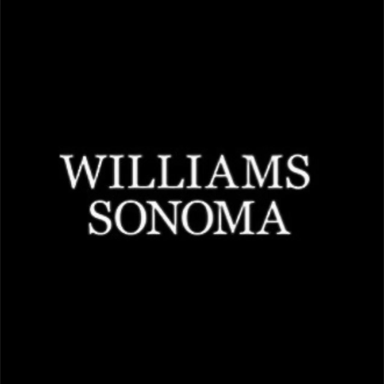 Black background with white text reading "WILLIAMS SONOMA" in the center.