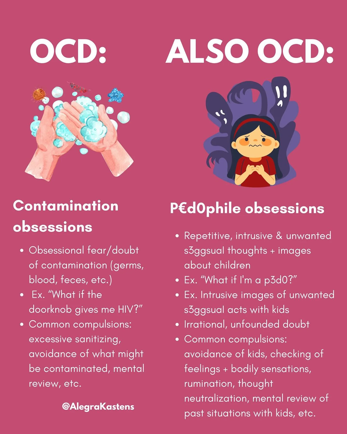 I didn&rsquo;t know I had OCD for 14 months, in part, because I associated it only with excessive hand-washing, tapping, and counting. For 14 months, I worried I had snapped and turned into a p&euro;rv&euro;rted monster overnight after I had a sudden