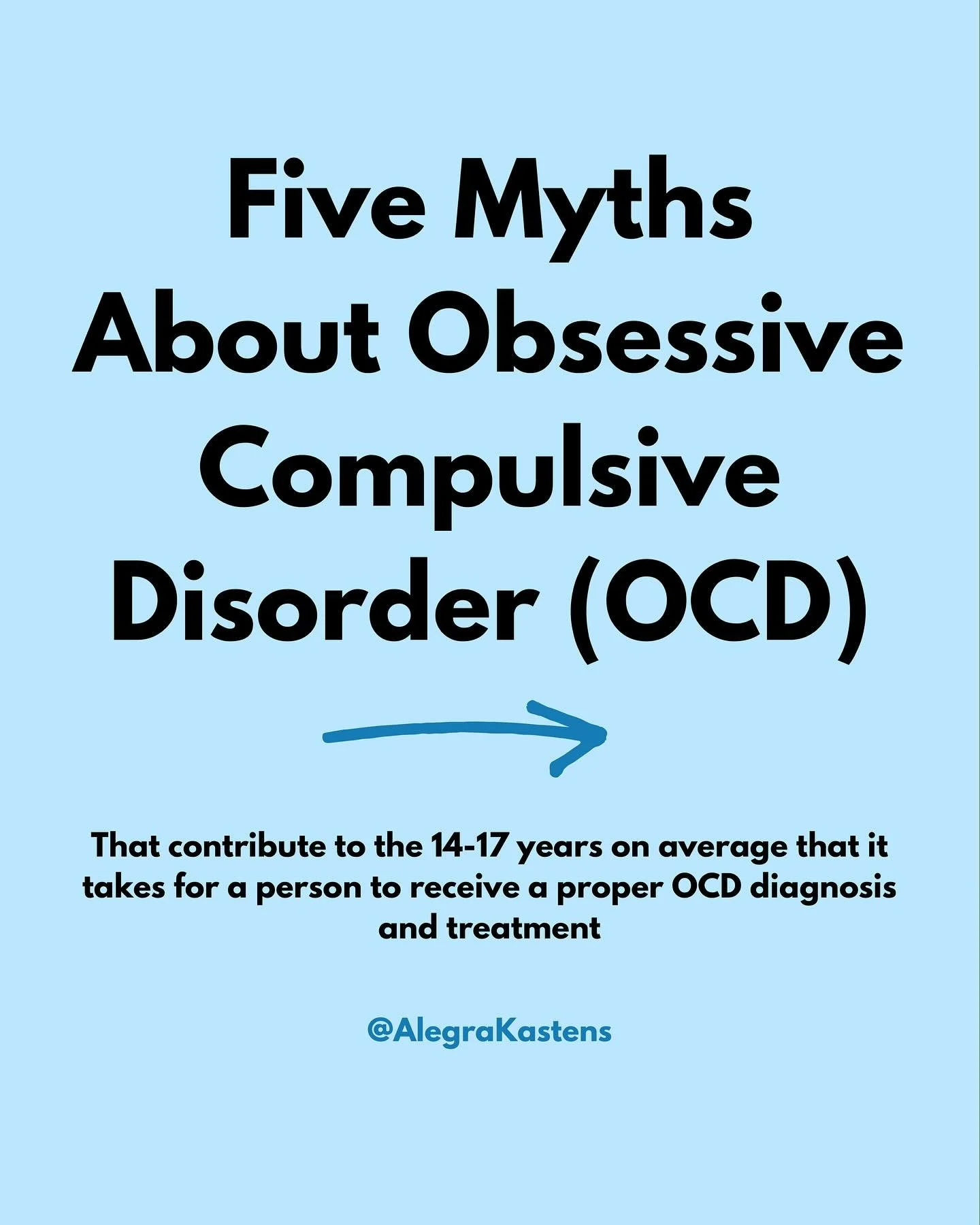 OCD is one of the most misunderstood mental health conditions 🤯 Swipe to dispel some of the most common myths 👉🏼
.
5 myths about OCD:
1.) You can always tell when someone has OCD because you&rsquo;ll see them checking things or sanitizing their ha