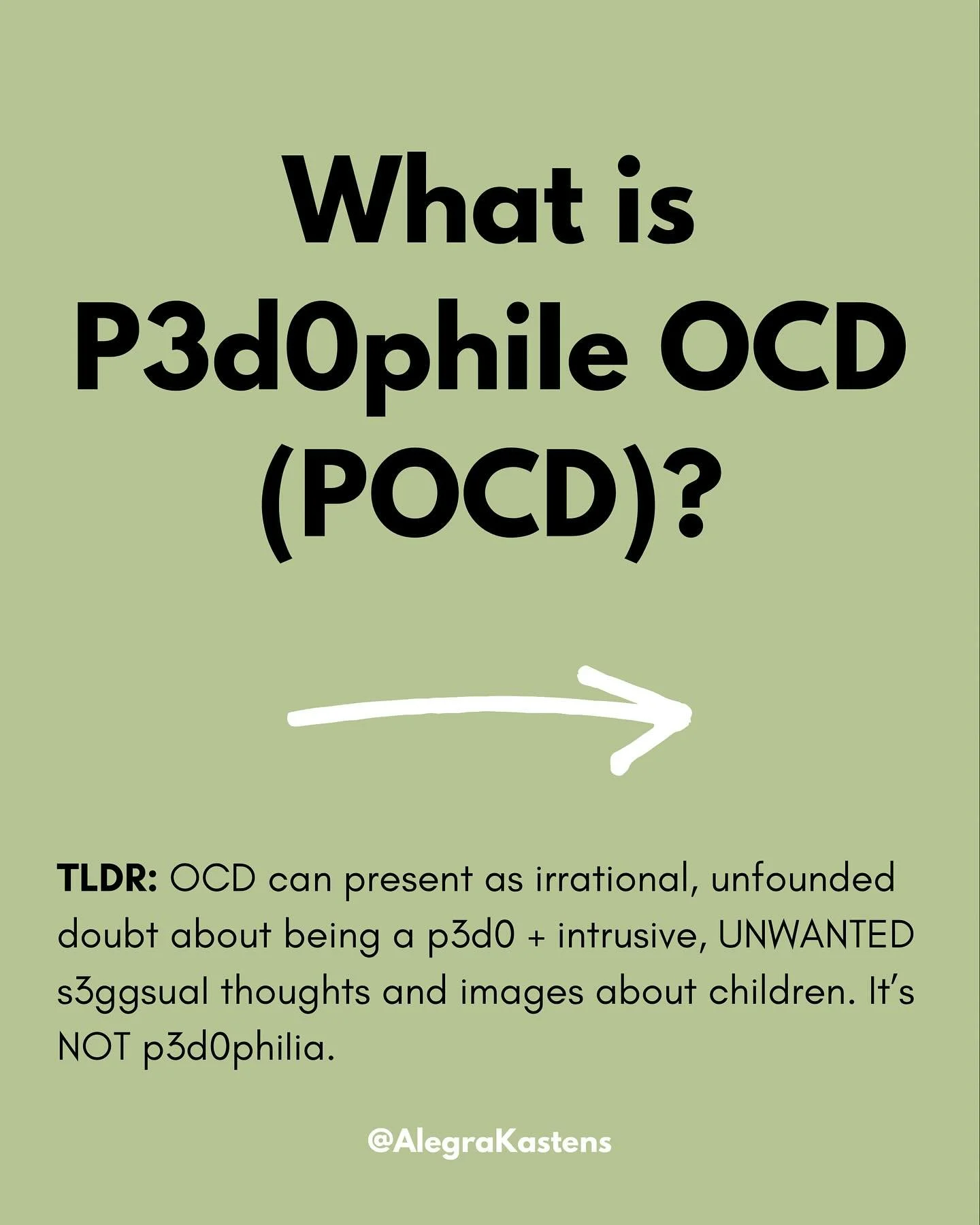 POCD was my main OCD theme. It was the worst thing to ever happen to me x a hundred million. All OCD is hard, but the level of shame and stigma associated with POCD is unmatched.
.
I never thought I&rsquo;d get through it and, 11 years later, I know 