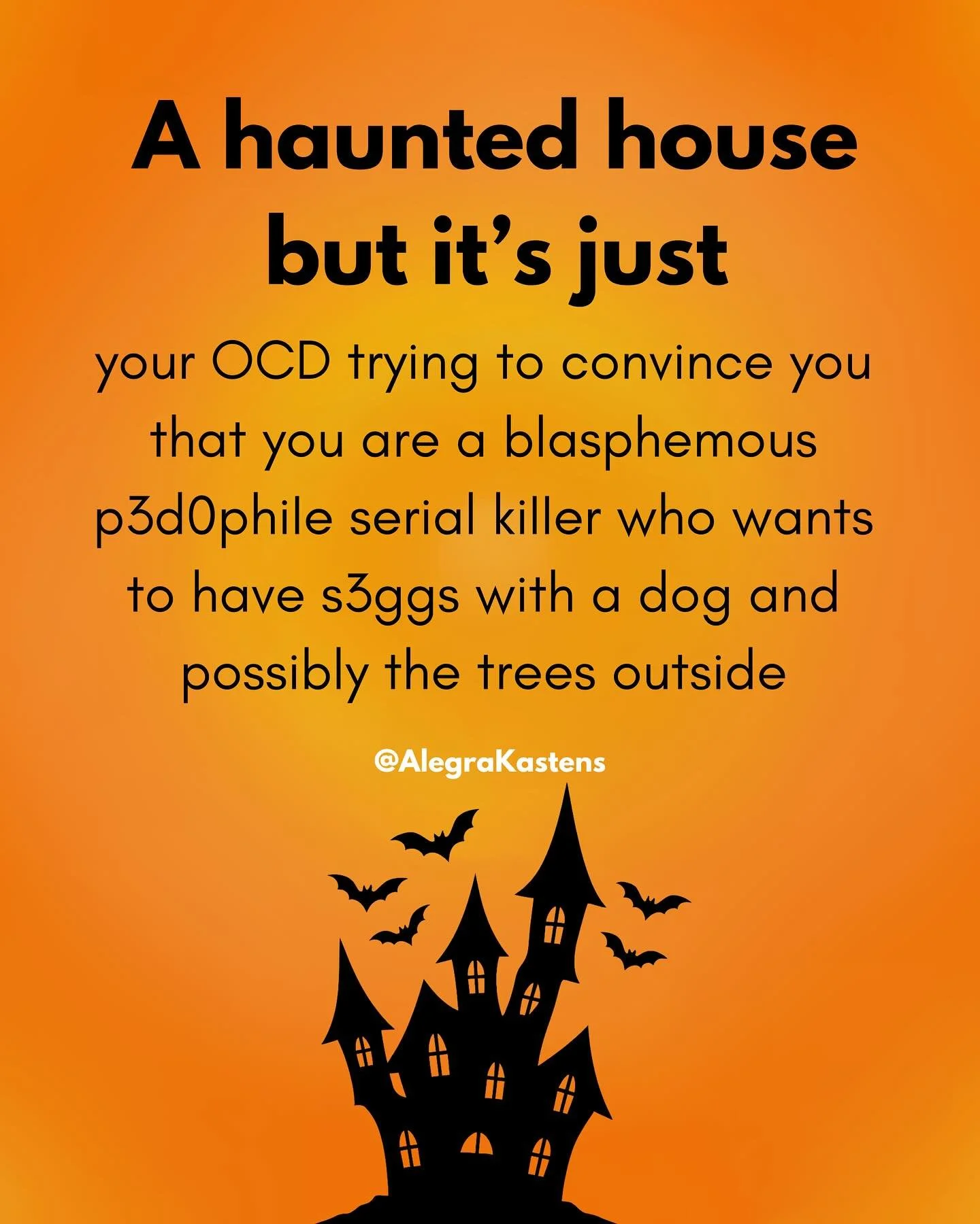 OCD is THE haunted house ok 🤡 except there&rsquo;s no escape from the monsters (intrusive thoughts and images) because it&rsquo;s your brain 
.
.
.
.
.
.
.
.
.
.
.
.
.
.
#obsessivecompulsivedisorder #ocd #ocdawareness #ocdrecovery #intrusivethoughts