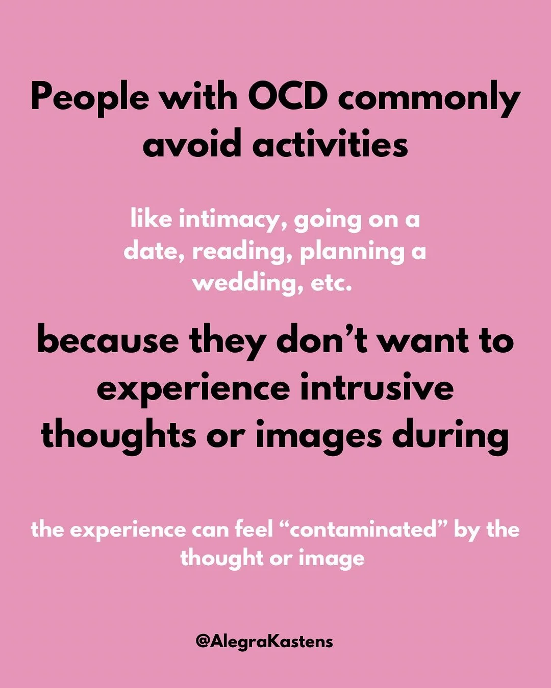 This was big for me 🙋🏼&zwj;♀️ What helped? Mindfulness/acceptance and doing the thing anyways 🩷
.
I spent soooo so so much time trying to not experience thoughts, which just made me experience even more of them (resistance and thought suppression 