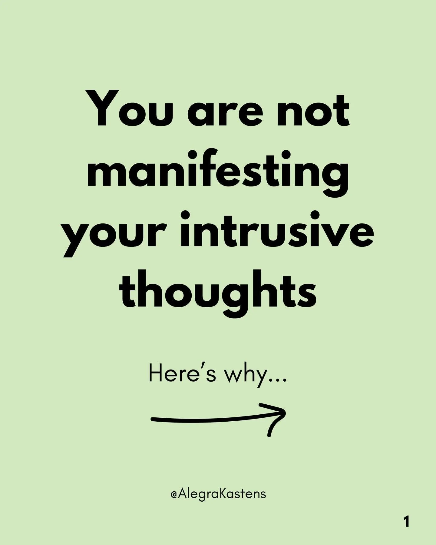 Thoughts alone do not create things 🙅🏼&zwj;♀️ We are not Harry Houdini or Harry Potter. You can have an intrusive thought a million times and that doesn&rsquo;t make it any more likely to come true.
.
People with OCD commonly worry that they&rsquo;