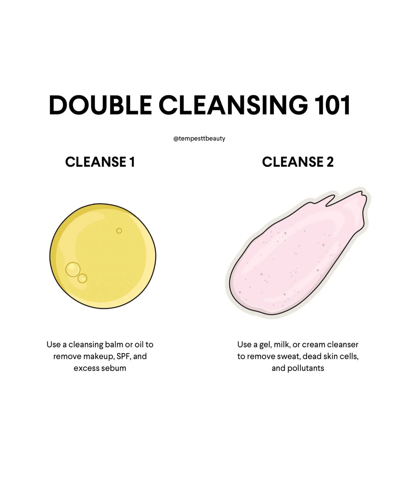 Did you know you should be double cleansing? 

It&rsquo;s not just an extra step it&rsquo;s the key to truly clean, glowing skin! 

🧼 Step 1: Melt away makeup, SPF &amp; excess oil with a cleansing balm or oil.

💦 Step 2: Follow up with a gel, milk
