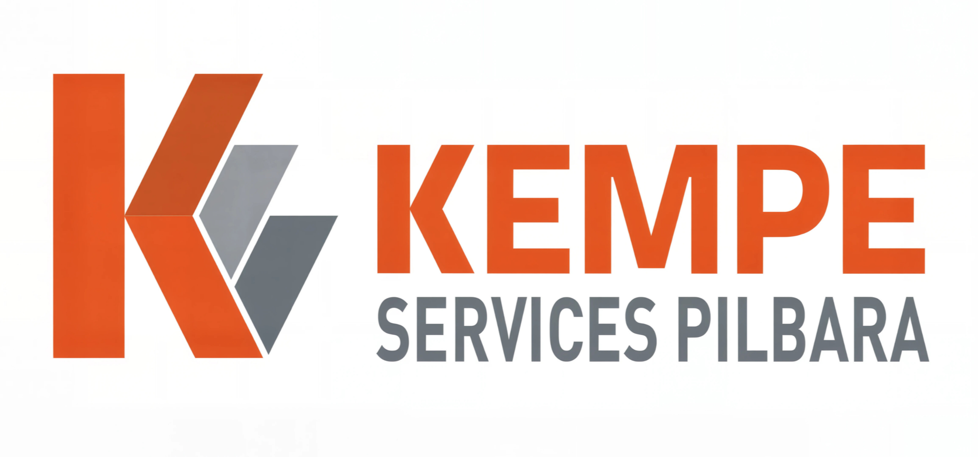 The logo of Kempe Services Pilbara featuring orange and gray stylized letter K and the company name in orange and gray text.