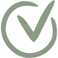 Grüner Haken im Kreis.