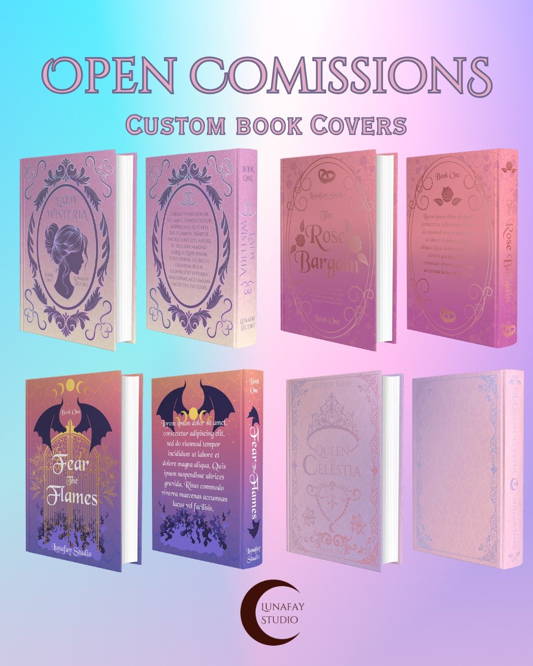 ✨ NOW OPEN FOR COMMISSIONS! ✨

Are you ready to bring your fantasy or romance novel to life with a custom hand-drawn book cover? I&rsquo;m now accepting new commissions for 2025! 📖✨

Whether you have a full concept or need help bringing your story&r