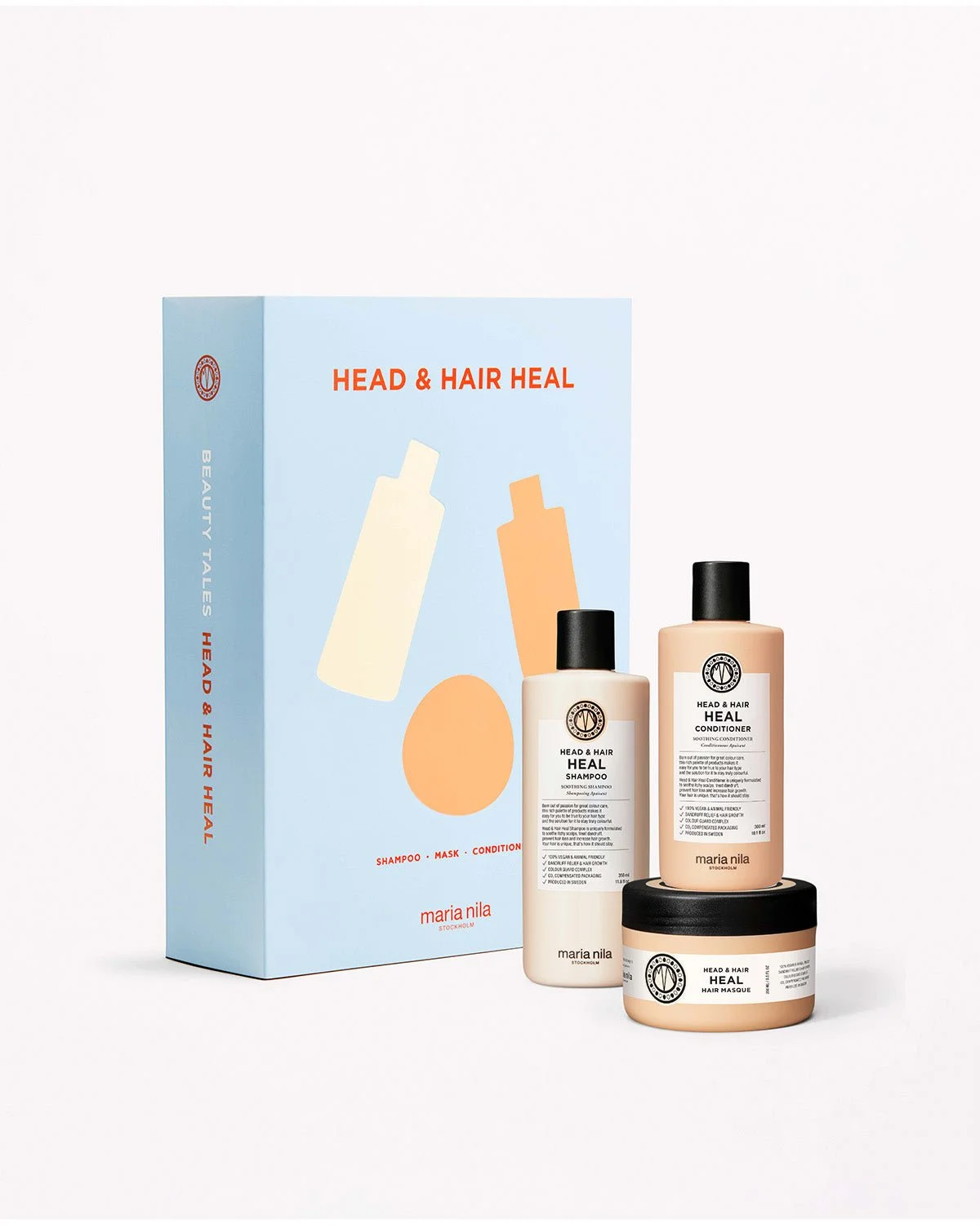 MARIA NILA Jautriai ir sudirgusiai galvos odai skirtas rinkinys – Head & Hair Heal Beauty Box