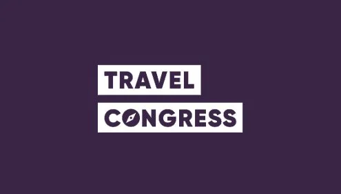 De afbeelding toont de tekst 'TRAVEL CONGRESS' op een donkere achtergrond.