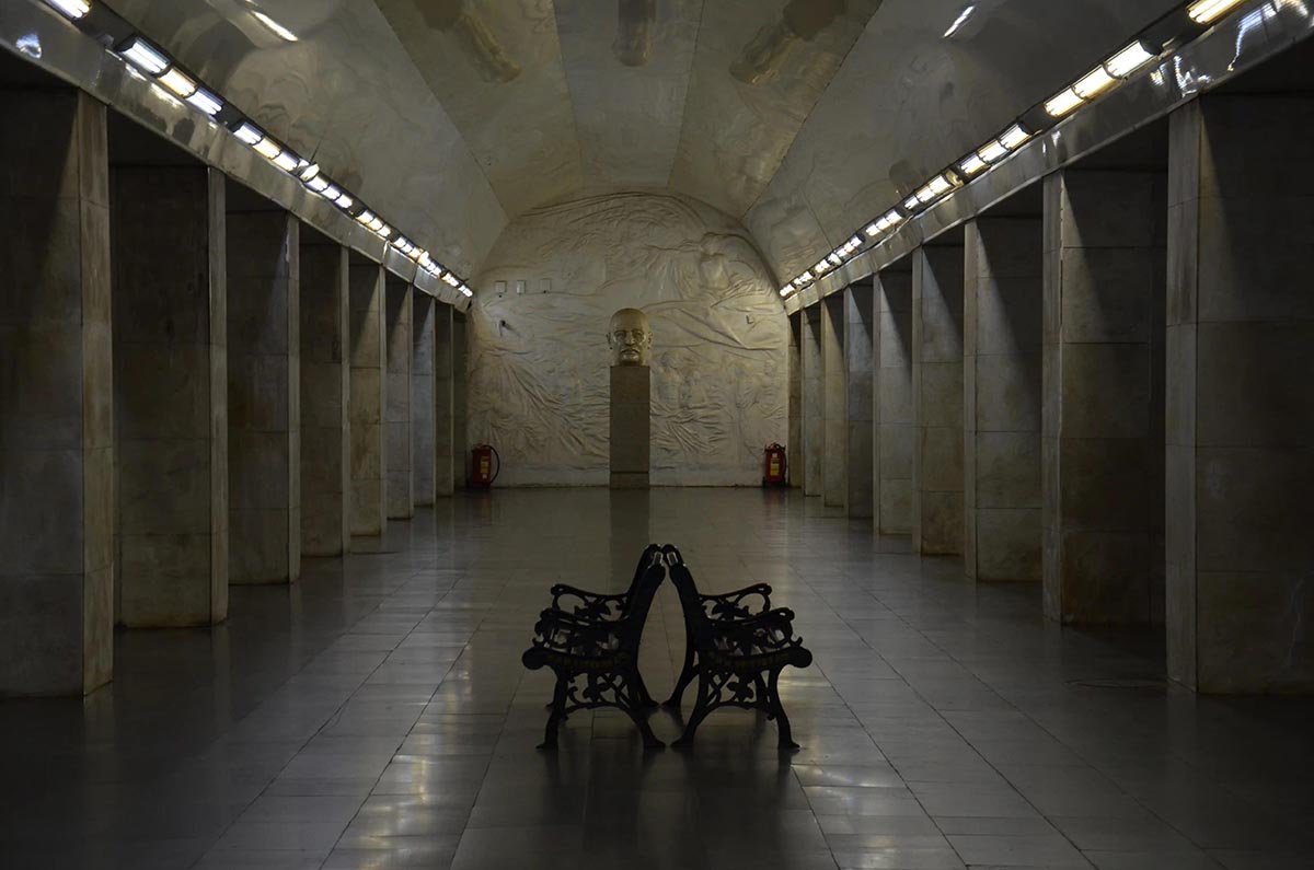 Soviet Subway station in Yerevan, Armenia during our tour.