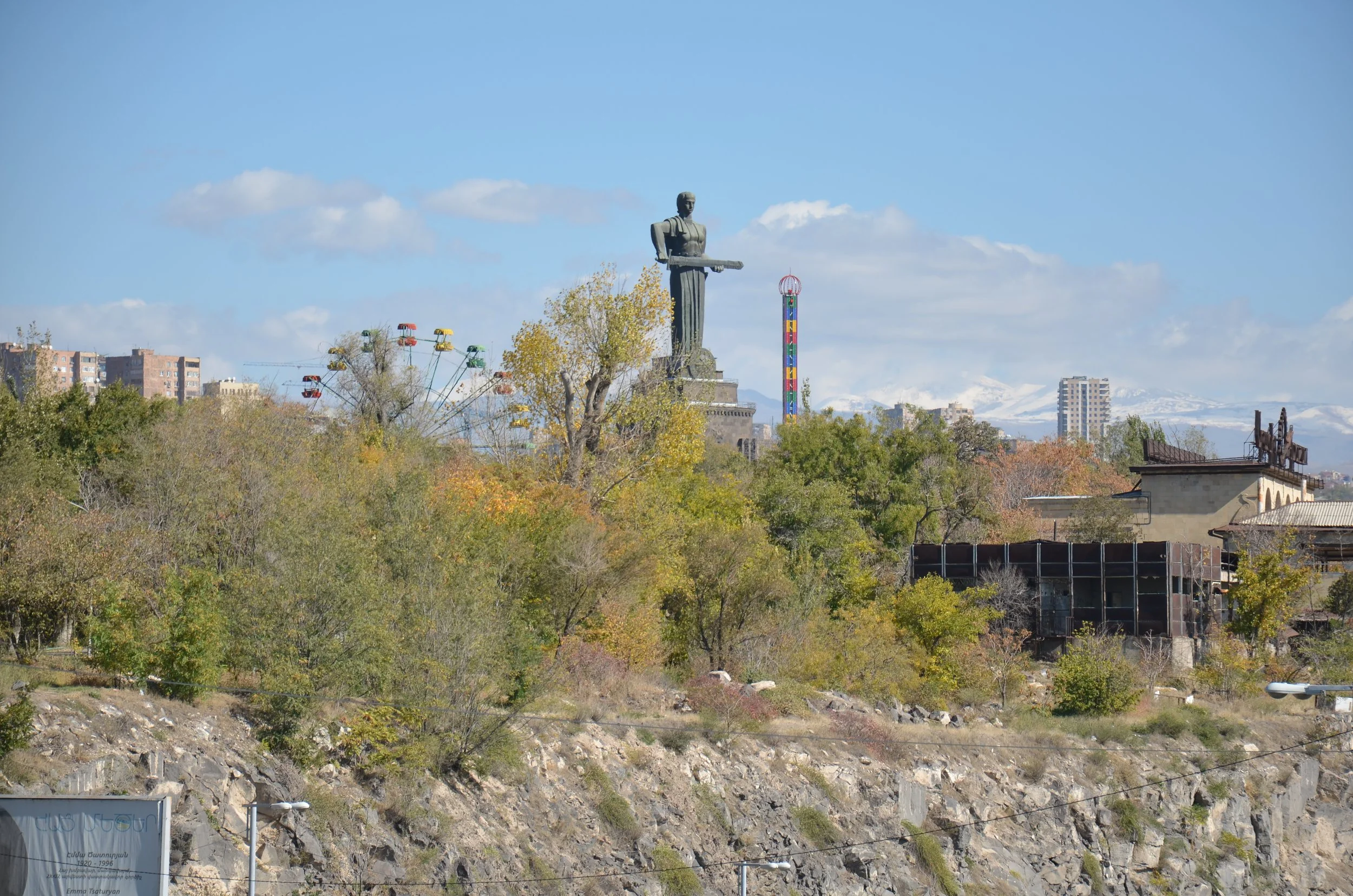 Statue of Mother Armenia in Yerevan during our tour.
