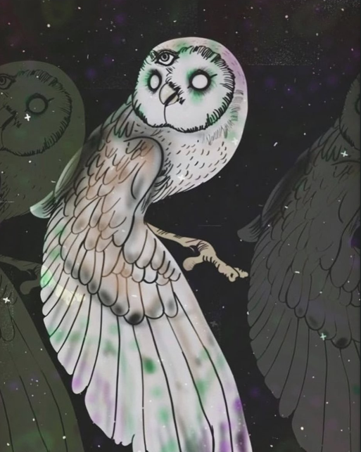 The Wise Watcher" – One-of-a-Kind Owl Artwork by Lee