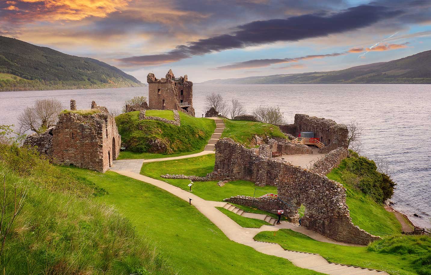 Urquhart Castle by the famous Loch Ness, near Inverness in Scotland