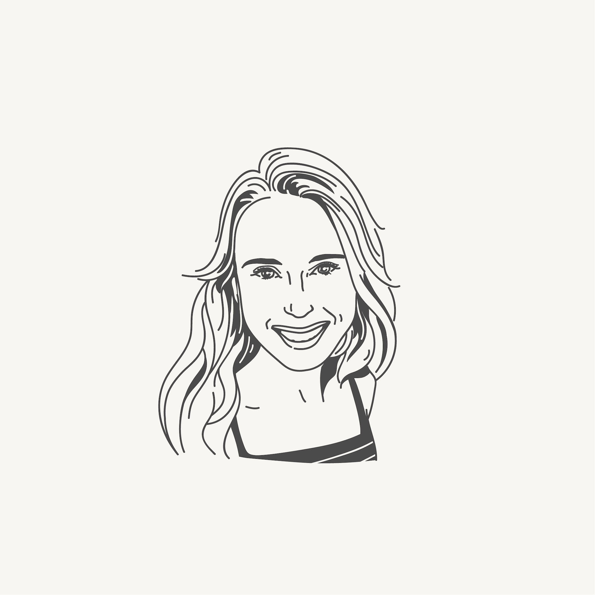 Illustration of smiling woman with long hair