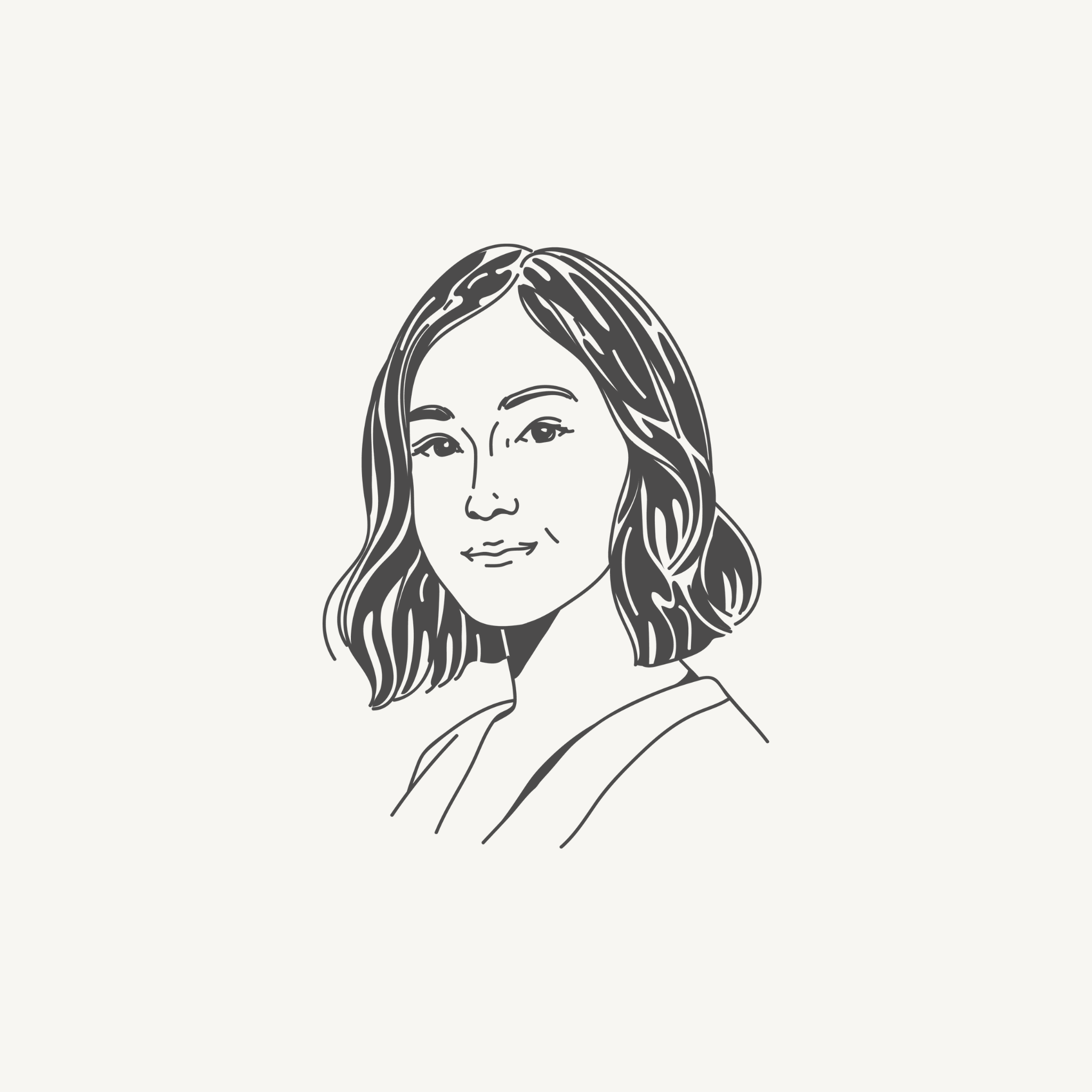Illustration of a woman with medium-length hair