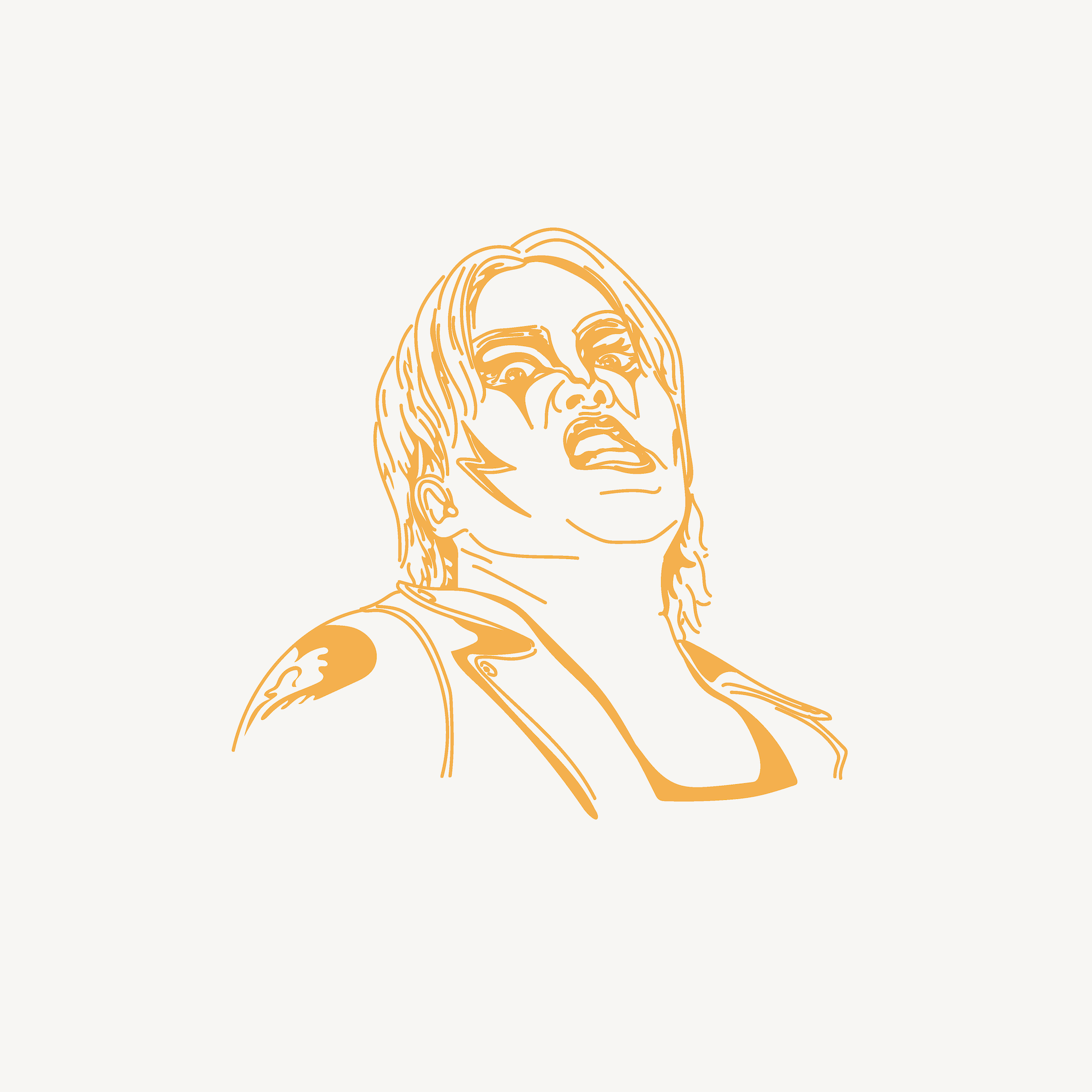 Stylized illustration of a person with medium-length hair, looking upwards and wearing a jacket.
