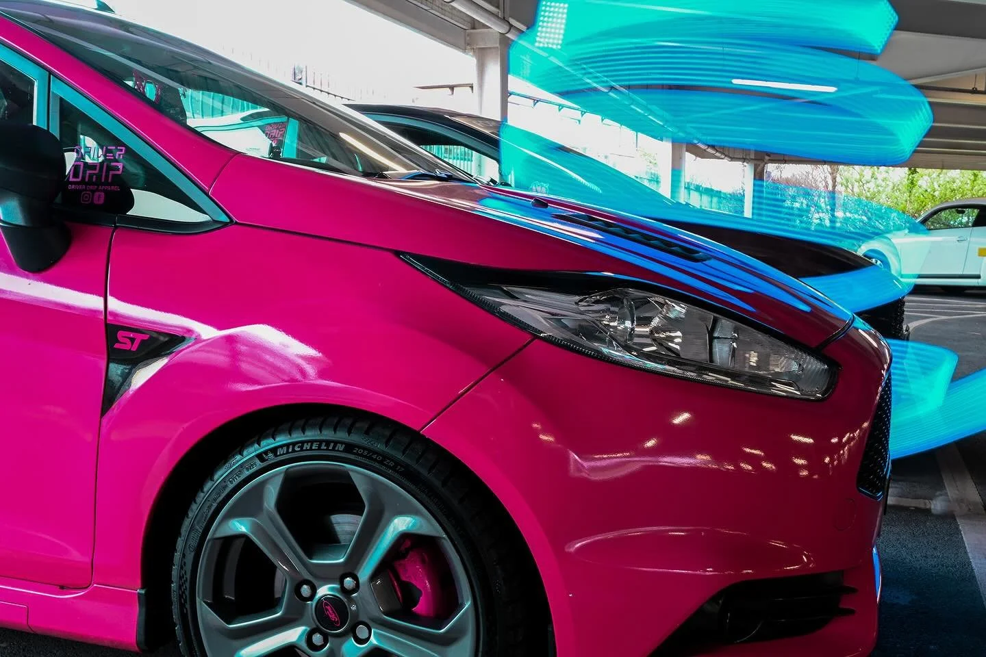 Experimenting with painting with light with the pink rocket #car #carphotography #photography #paintingwithlight #nikonphotography #nikon #nikonz7ii