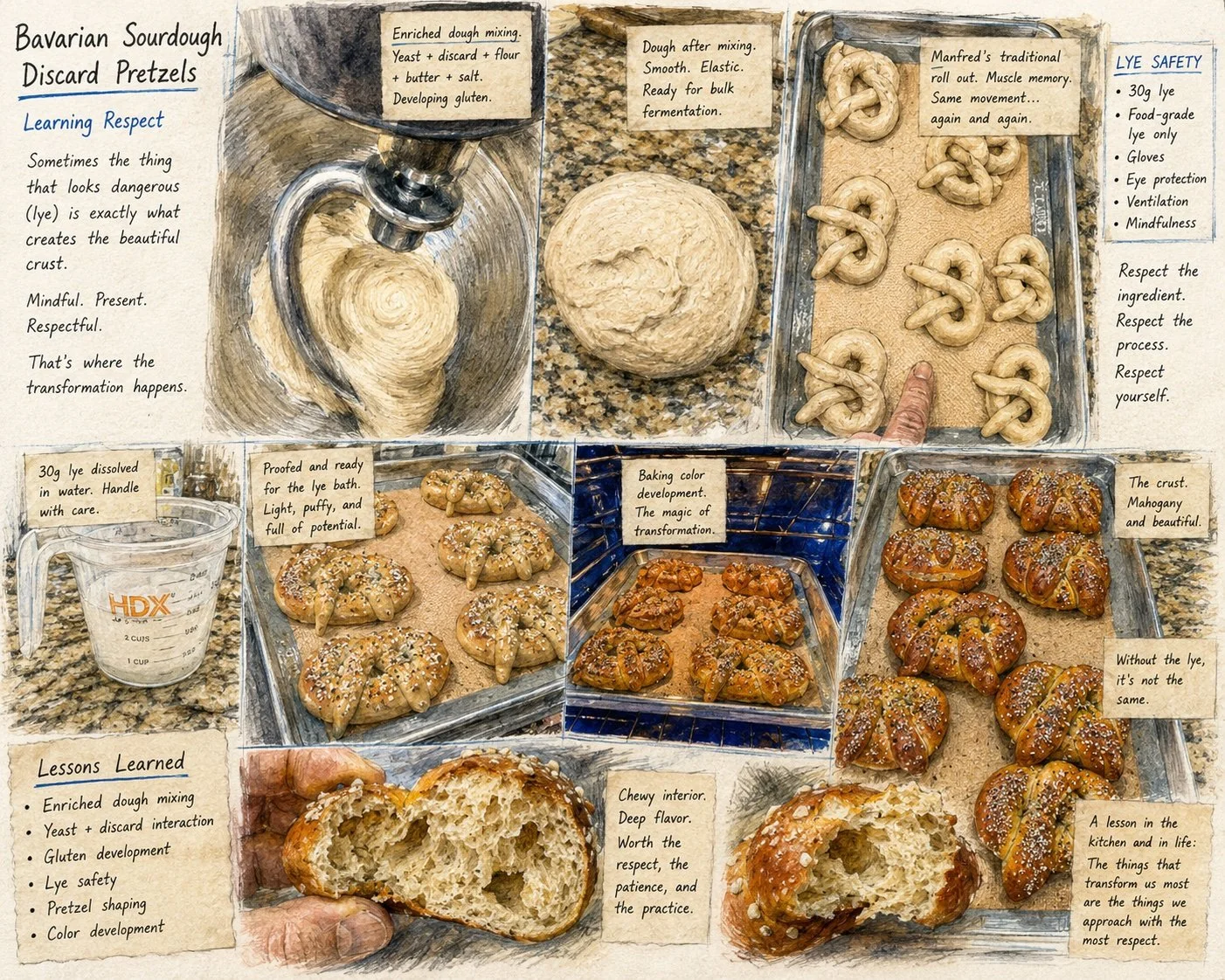 Bavarian Sourdough Discard Pretzels: Learning Respect