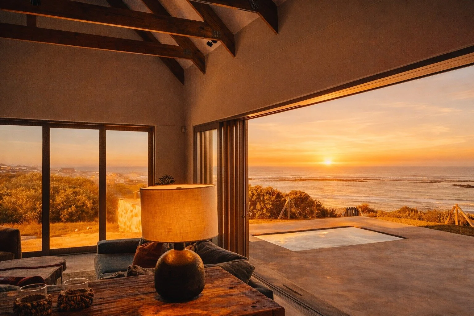 Legacy Beach Villa &mdash; Luxury 8 Sleeper with Ocean Views &amp; Splash Pool in Suiderstrand. Starting at R6500 a night.

Welcome to Legacy Beach Villa, a beautifully designed 4 bedroom home with sweeping ocean views, nestled in the serene coastal 