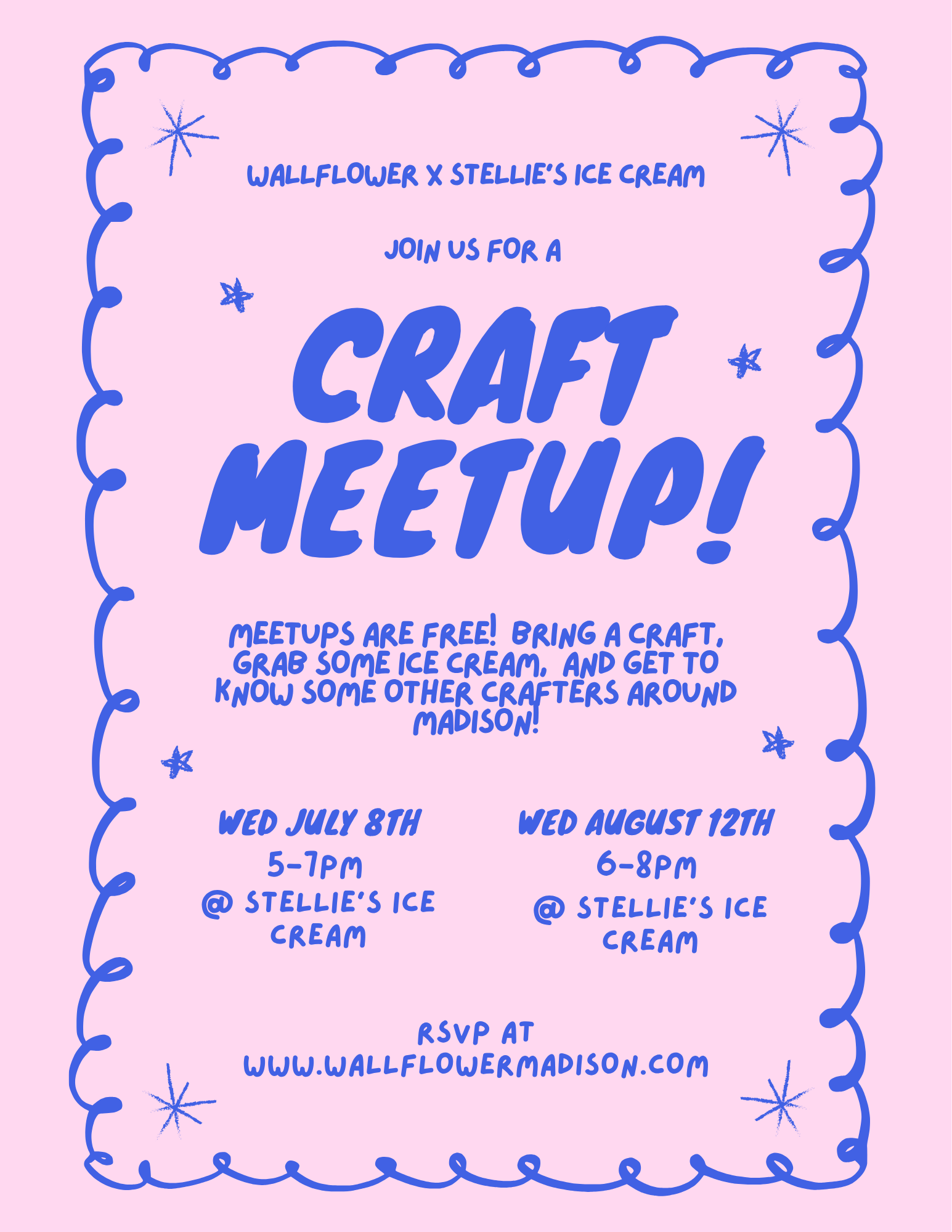 August 12th 6-8pm at Stellie's Ice Cream